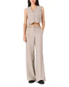 Maje Striped Rhinestone Suit Trousers In Neutral