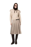 Maje Rhinestone Sweater With Half-zip Collar In Brown