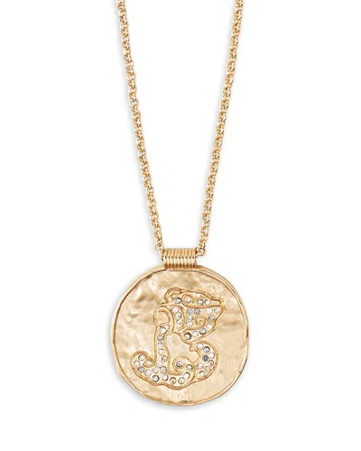 Maje Rhinestone Zodiac Pendant Necklace In Gold Tone, 26.5-29.5 In Aquarius