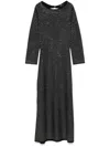 Maje Rhinestoned Maxi Dress In Black