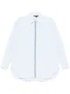 Maje Cameronou Embellished Poplin Shirt In Blue