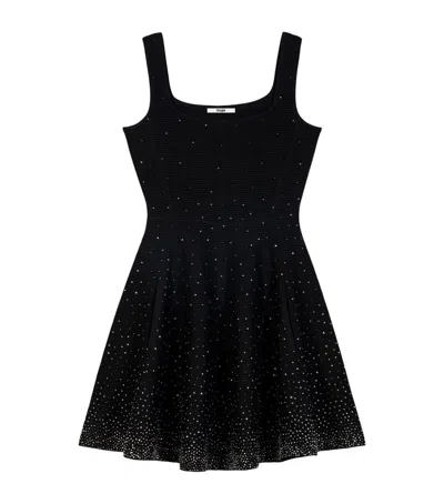 Maje Rhinestone-embellished Mini Dress In Black