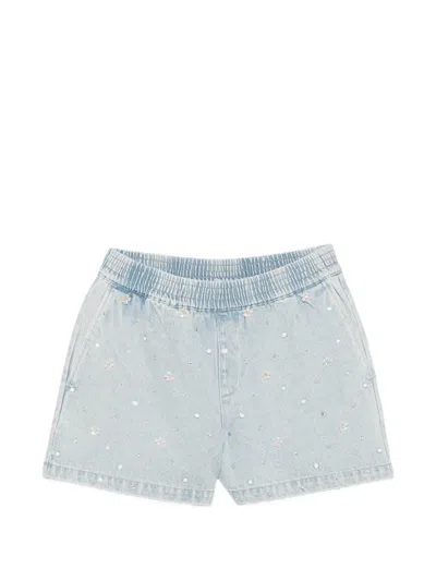 Maje Rhinestone-embellished Shorts In Blue