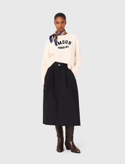 Maje Rib Knit Jumper In Sand