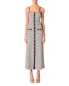 Maje Womens Bicolore Stripe A-line Skirt Stretch Rib-knit Mini Dress In Navy Ecru