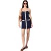Maje Rollsy Ribbed Mini Dress In Navy