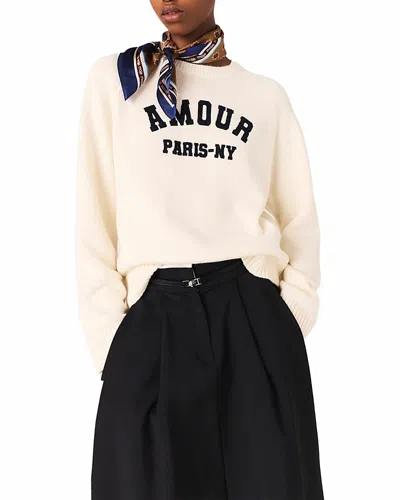 Maje Rib Knit Sweater In Neutral