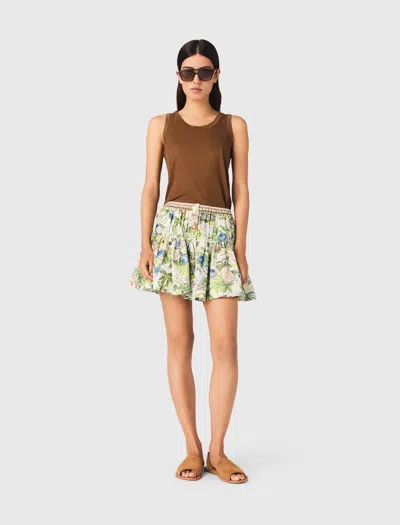 Maje Rib Knit Vest Top In Brown