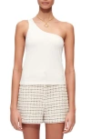 Maje Rib One-shoulder Tank In White