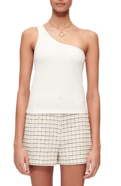 Maje Rib One-shoulder Tank In White