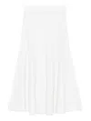 Maje Ribbed A-line Skirt In Neutral