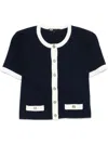 Maje Rhinestone Cardigan In Blue