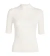 Maje Ribbed High-neck T-shirt In White