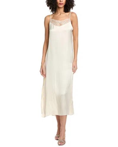 Maje Ribbed Midi Tank Dress In White
