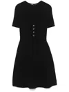 Maje Ribbed Mini Dress In Schwarz