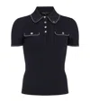 Maje Ribbed Polo Shirt In Black