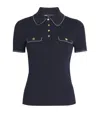 Maje Ribbed Polo Shirt In Blue