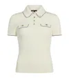 Maje Womens Ecru Flap-pocket Ribbed Stretch-knit Polo Shirt In Neutral