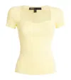 Maje Ribbed Sweetheart T-shirt In Yellow