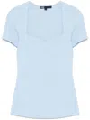 Maje Ribbed Top In Blue