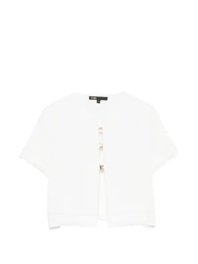 Maje Ribbed-knit Cropped Top In White