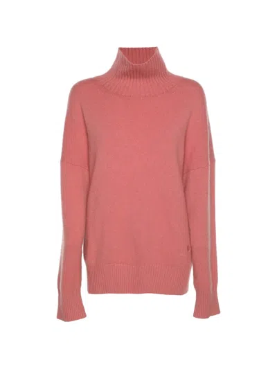 Pre-owned Maje Rib-knit Turtleneck Sweater In Pink