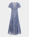 Maje Ribleuta Bandana-print Midi Dress In Blue Bandana Print