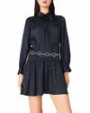 Maje Ribrilta Satinette Shirt Dress In Black