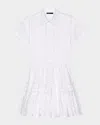 Maje Ribrody Embroidered Mini Dress In White