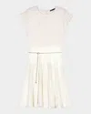 Maje Womens Blanc Chain-belt Short-sleeve Crochet Knitted Mini Dress In White