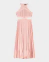 Maje Riconil Pleated Midi Dress In Pink