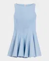 Maje Womens Boat-neck Flared Cotton-blend Mini Dress Bleus In Blue Sky
