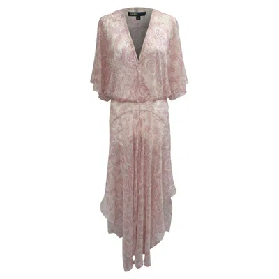 Maje Rifal Paisley-print Maxi Dress In Pink Polyester
