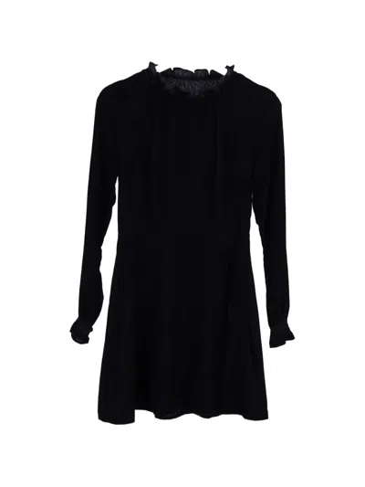 Pre-owned Maje Rilea Velvet Mini Dress In Blue