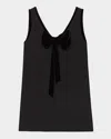 Maje Bow-embellished Mini Dress In Black