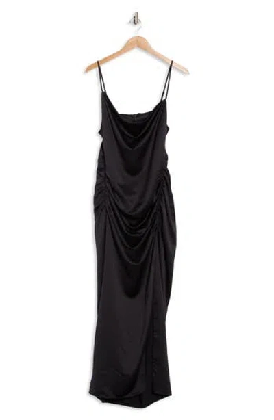 Maje Rinoir Ruched Maxi Dress In Black
