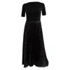 Maje Riplita Midi Dress In Black Polyester In Black