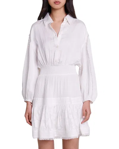 Maje Ripone Shirt Dress In Ecru