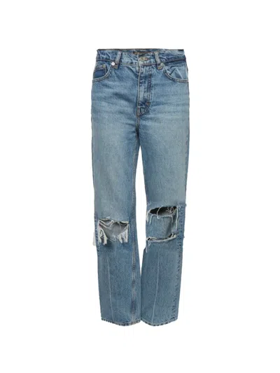 Pre-owned Maje Ripped Loose-fit Jeans In Blue