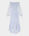 Maje Risata Chiffon Midi Dress In Blue Sky