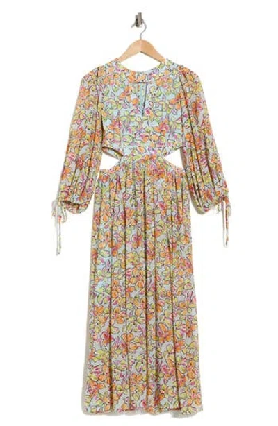 Maje Risofa Long Sleeve Maxi Dress In Multi