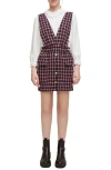 Maje Womens Roses Ritrite Checked Strap Woven Mini Dress 10 In Multi