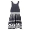 Maje Riviera Knitted Mini Dress In Black And White Polyester In Blue