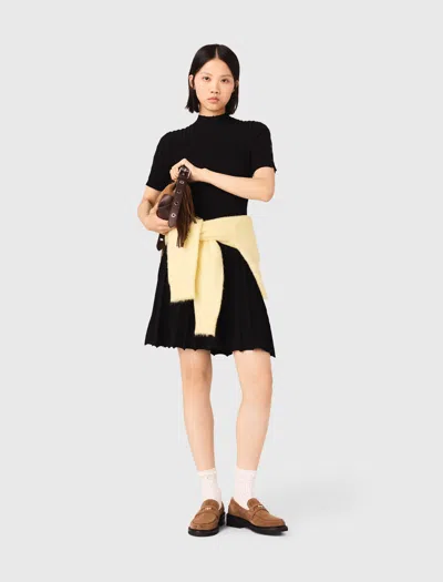 Maje Robe Courte En Maille In Black