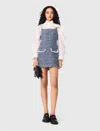 Maje Robe Courte En Tweed In Blue