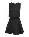 Maje Robe Trompe L'oeil Dress In Black Polyester In Black