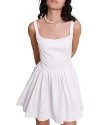 Maje Womens Blanc Square-neck Sleeveless Stretch-woven Mini Dress In White