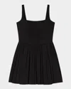 Maje Mini Knitted Babydoll Dress In Black