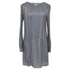 Maje Rockilane Geometric-print Crepe Mini Dress In Blue Polyester In Blue
