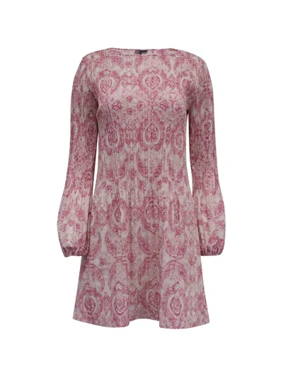 Pre-owned Maje Rockinal Abstract-print Dress In Pink